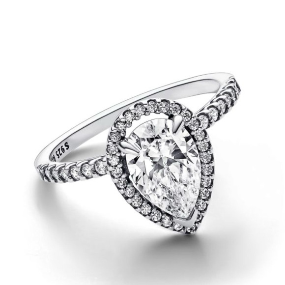 Pandora Jewelry - Pandora Silver Teardrop Halo Ring